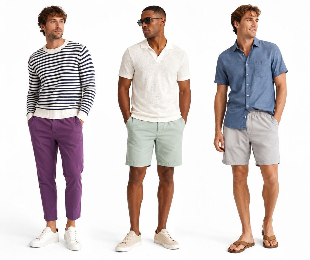 Men's Casual Summer Bottoms Bundle  Assorted Size 40 Pant Shorts